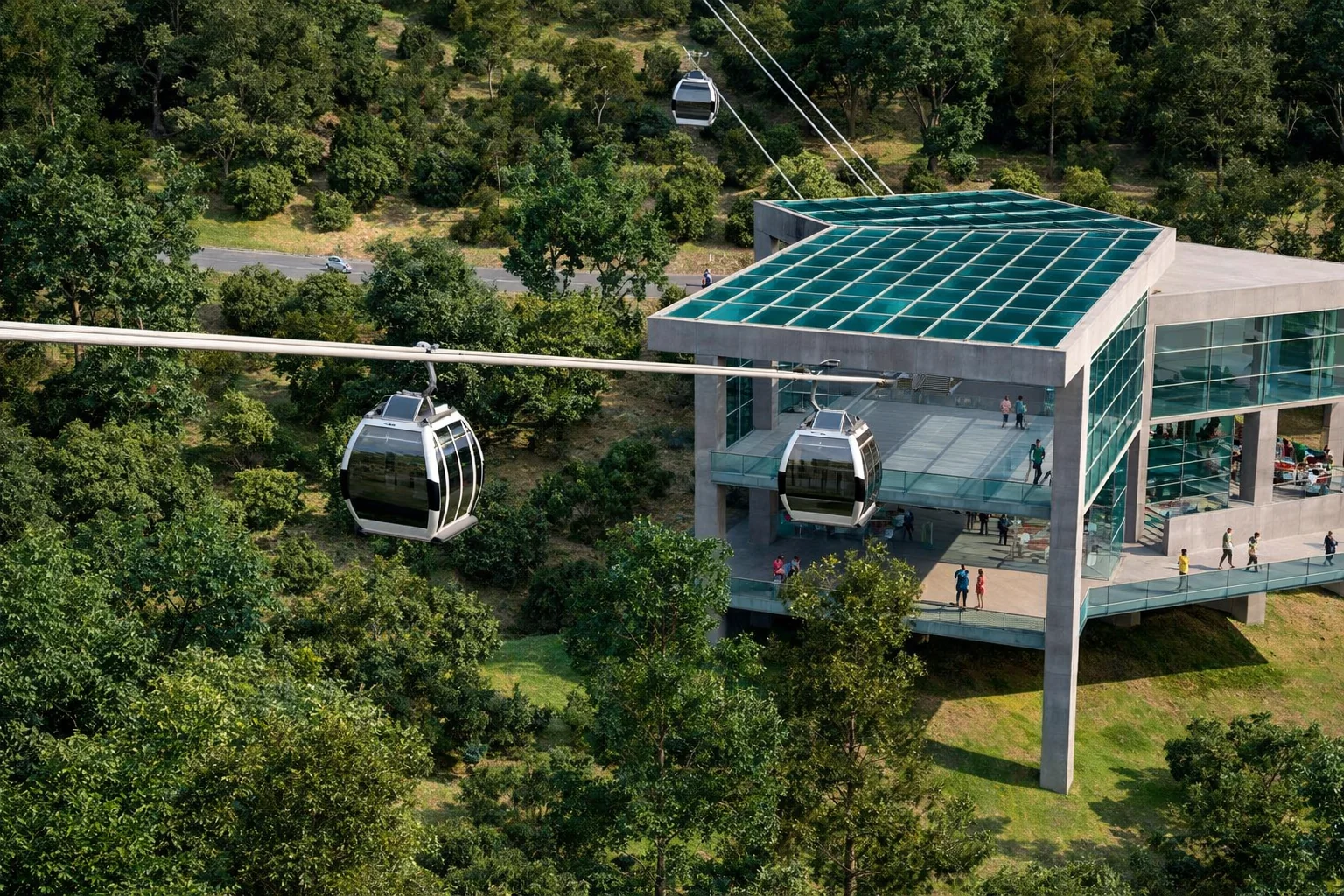 Imagen del entorno y estación del teleférico